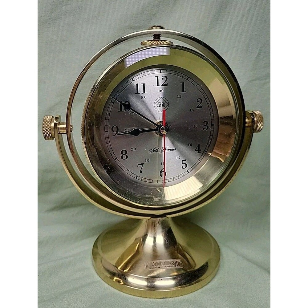 Seth Thomas BRASS Schooner ship clock #1044 Quartz
